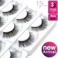 thumbnail image 5 of Eliace False Eyelashes Cat Eye Wispy Faux Mink Lashes Pack Fluffy 14MM Short Natural False Lashes 15 Pairs Multipack | Rosa Style, 5 of 7