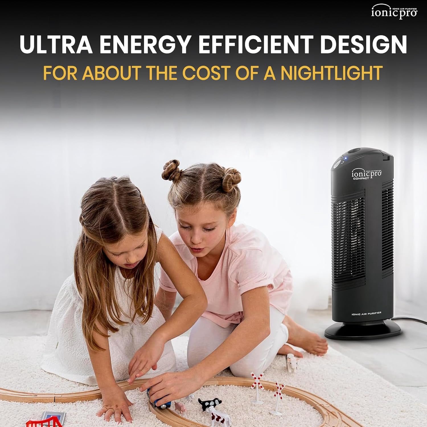 Ionic Pro Compact Ionic Air Purifier, 250 sq ft Room Capacity, Two Speeds