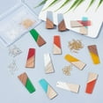 thumbnail image 5 of Wood 70pcs Resin Wooden Earring Pendants 14pcs Trapezoid Wood Statement Jewelry Findings Wood Earring Accessories with Earring Hooks Jump Rings for Necklace Jewelry Making - 7 Colors Wood, 5 of 7