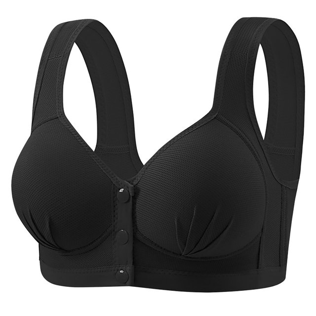 The New Large Size Front Open Buckle Non Non Ring Thin Of Breathable Bra Comfortable Back Gathering Side Underwear Female