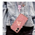 thumbnail image 6 of for Motorola Moto G Stylus 5G 2024 Phone Case with Ring Stand Lanyard Strap, Cute Glitter Girly Women Protection Shockproof 2-Layer Protective Cover - Rose Gold, 6 of 7
