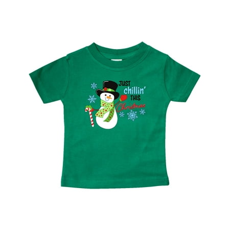 

Inktastic Just Chillin This Christmas Fun Snowman in Top Hat Gift Baby Boy or Baby Girl T-Shirt