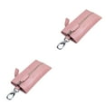 thumbnail image 3 of Sonducket Cartera de cuero para llaves, monedero, viaje, playa, escuela, llavero, bolsa organizadora de recibos con cremallera para mujeres Rosado 2piezas, 3 of 6