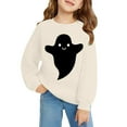 thumbnail image 2 of EnJoCho Playful Print White Hoodie Girls Soft Pullover Halloween Sweatshirt Cute Graphic Casual Streetwear Comfy Tween Lounge Wear, 2 of 7