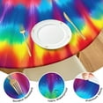 thumbnail image 4 of Colorful Tie Dye Star Mandala Pattern Round Fitted Tablecloth with Elastic Edge,Dining Table Cover Waterproof,Outdoor Round Tablecloth for Camping,Dining,Indoor and Outdoor, 4 of 7