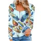 thumbnail image 1 of Camiseta con cremallera de manga larga de otoño informal suelta con estampado de mujer Fridja  hj2800, 1 of 5