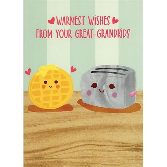 Designer Greetings Cute Toaster and Waffle Juvenile Grandparent's Day Card for Great-Grandparents