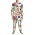 thumbnail image 3 of Salouo Autumn Garden Print Button-Front Long Sleeve Pajama Set for Men, Soft 2Pjs Men's Long Sleeve Sleepwear-XX-Large, 3 of 7