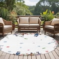 thumbnail image 4 of Spring Floral Round Area Rug 5Ft Washable Circle Rugs for Living Room Bedroom, Watercolor Flower Butterflies Birds Plant Non-Slip Carpet Floor Mats Indoor Outdoor Carpet Runner Aesthetic Home Decor, 4 of 8