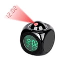 thumbnail image 3 of Reloj despertador de proyección LED Bewildely con voz que habla ABS termómetro de techo de pared, 3 of 6