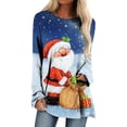 thumbnail image 2 of Pntutb Mujeres Mangas Largas Camisas Casuales Impresión de Navidad Cuello Redondo Pullover Túnica tops Pntutb Pntutb-504, 2 of 5