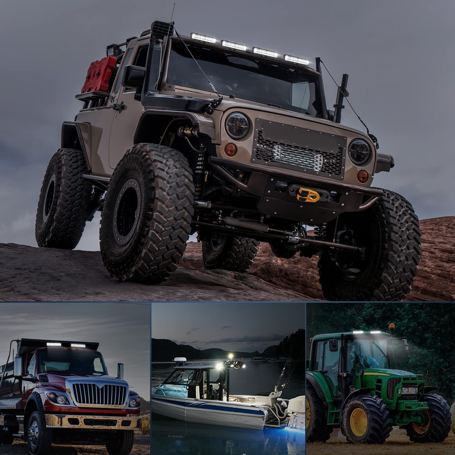 Nilight Side Shooter LED Light Bar / Pods 2PCS 6.5 Inch 60W Flood Spot Beam Combo Fog / Driving Light Work Light for Truck ATV UTV Boat