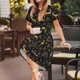 thumbnail image 3 of Balery Christmas Gold Deers1 Vestidos sueltos de manga corta para mujer, vestidos de verano 2025, vestidos casuales de corte A con vuelo., 3 of 6