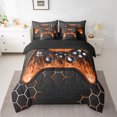 thumbnail image 2 of Manfei Gaming Bedding Sets Full Size,Game Gamer Controller Comforter Sets with Sheets,Gradent Orange Black Bed in a Bag Full Size For Boy,Microfiber Room Decor Reversible,7-Piece, 2 of 7