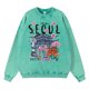 thumbnail image 2 of Sudadera con capucha holgada vintage con diseño de ciudad de Seúl y hermosos paisajes para hombre, ropa de calle de moda, sudaderas casuales de algodón, 2 of 4