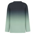 thumbnail image 5 of SYMOID Womens Green Long Sleeve Gradient Top - Polyester Spandex Stretchy Soft Crew Neck, Daily Casual Wear for Spring/Autumn, S to XXL,Size L, 5 of 5