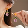 thumbnail image 6 of YongCo Teardrop Leaf Necklace and Earrings Exquisite Zirconia Water drop Leaf Jewelry Set Necklace Earrings For Women, 6 of 15