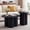 Plum Base-Black, variant on Wirrytor 31" Round Coffee Table with Sliding Doors and Bottom Shelf, Farmhouse 2-Tier Storage Center Table for Living Room, Natural