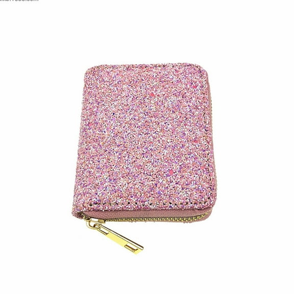 Women's Small Credit Card Wallet RFID Glitter Cute Credit Card Holder Wallets for Women