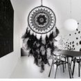 thumbnail image 2 of 1pc Natural Feather Lace Dreamcatcher Home Crafts Ornaments Black|wind Chimes Hanging Decorations, 2 of 5