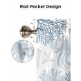 thumbnail image 5 of Summer Valances for Windows Blue Grey Crab Coral Seashell Nautical Coastal Ocean Kitchen Valance Curtain Rod Pocket Small Curtains for Cafe Bathroom Laundry Basement 54" x 18", 5 of 8