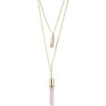 thumbnail image 2 of Cylindricality Genuine Stones Premium Double Layer Necklace with Long Natural Blue Stone Necklace-Rose Quartz[y672], 2 of 2