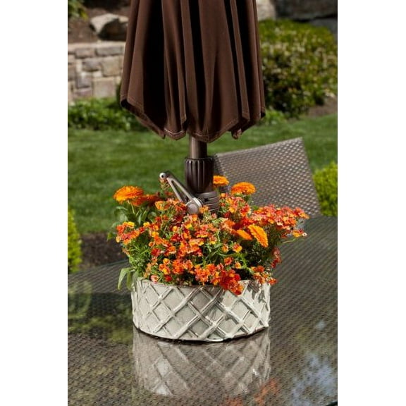 38-8448 Trellis, Cream Umbrella Planter, Crema