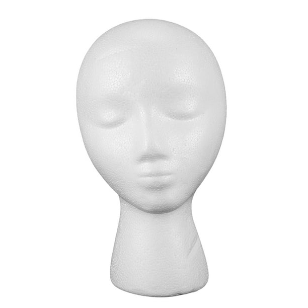 Styrofoam Foam Mannequin Wig Head Display Hat Cap Wig Holder White Foam