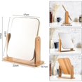 thumbnail image 4 of Wood Makeup Mirror Dressing Table Mirror 360 Swivel Desktop Mirror Square Mirror For Dressing Table Desk, Bathroom, Bedroom lin, 4 of 4