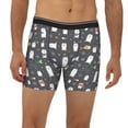 thumbnail image 2 of Picia Lovely Penguin Pattern Men's Athletic Long Leg Briefs , Performance Stretch Underwear，Moisture-Wicking, 2 of 7