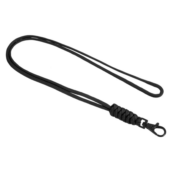 Uxcell 19" Paracord Lanyard Lobster Clasp Necklace Cord Badge Holder Strap, Black