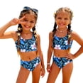 thumbnail image 3 of CCRFTGI Swimsuit for Kids Girls Size 7 Two Piece Sets Swim Vacation Bathing Suits Beach Holiday Hawaiian Tropic Bikini Set Cute Summer Girls Fashion Swim Suit Kids Bikini Blue 1-2 Years, 3 of 9
