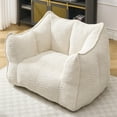 thumbnail image 4 of CKEASEAN 47"W Chenille Bean Bag Chair with Armrest, Comfy Large Bean Bag Sofa with Highly Resilient Foam Stuffed, Boneless Couch for Apartment, Living Room, No Assembly Required, 4 of 9
