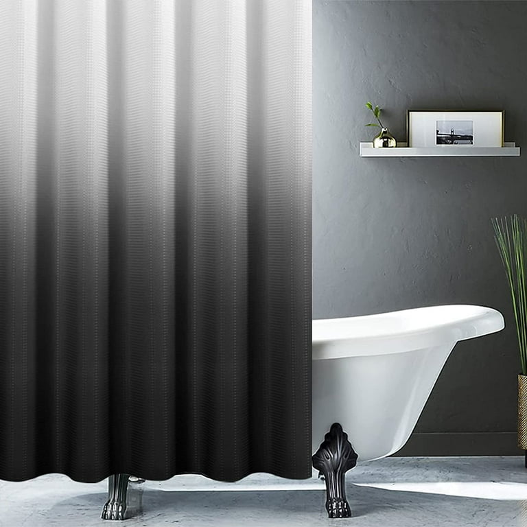 Waterproof Solid Black Dark Grey Shower Curtain With 12 Plastic Hooks  Simple Dark Gray Design For Bathroom From Kong08, $10.03