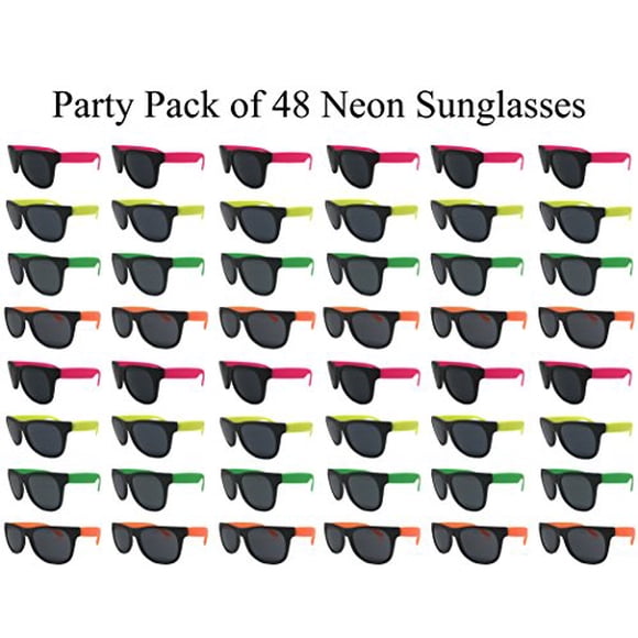 The Gags Wholesale Party Pack-48 Assorted Cool Colors Neon Sunglasses for Graduation-Mardi-Gras-Holidays-Birthdays