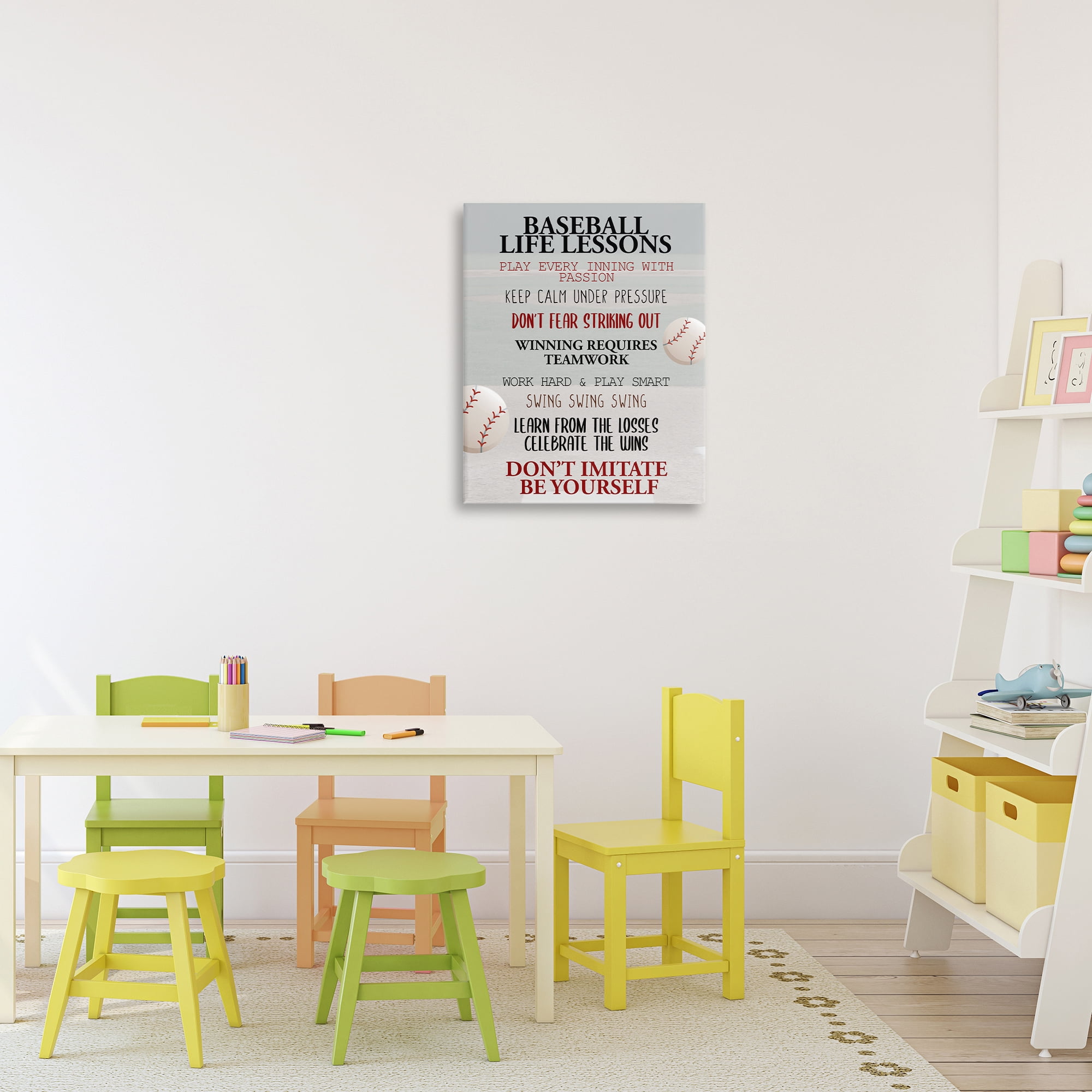 Baseball Life Lessons Canvas Wall Art, design by Kim Allen