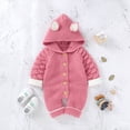 thumbnail image 2 of Fjofpr Baby Boy Clothes Winter Baby Boy Clothes 12-18 Months Baby Boy Clothes Clearance Newborn Baby Girls Boys Winter Warm Knit Outwear Sweater Hooded Romper Jumpsuit（0-24M）, 2 of 9
