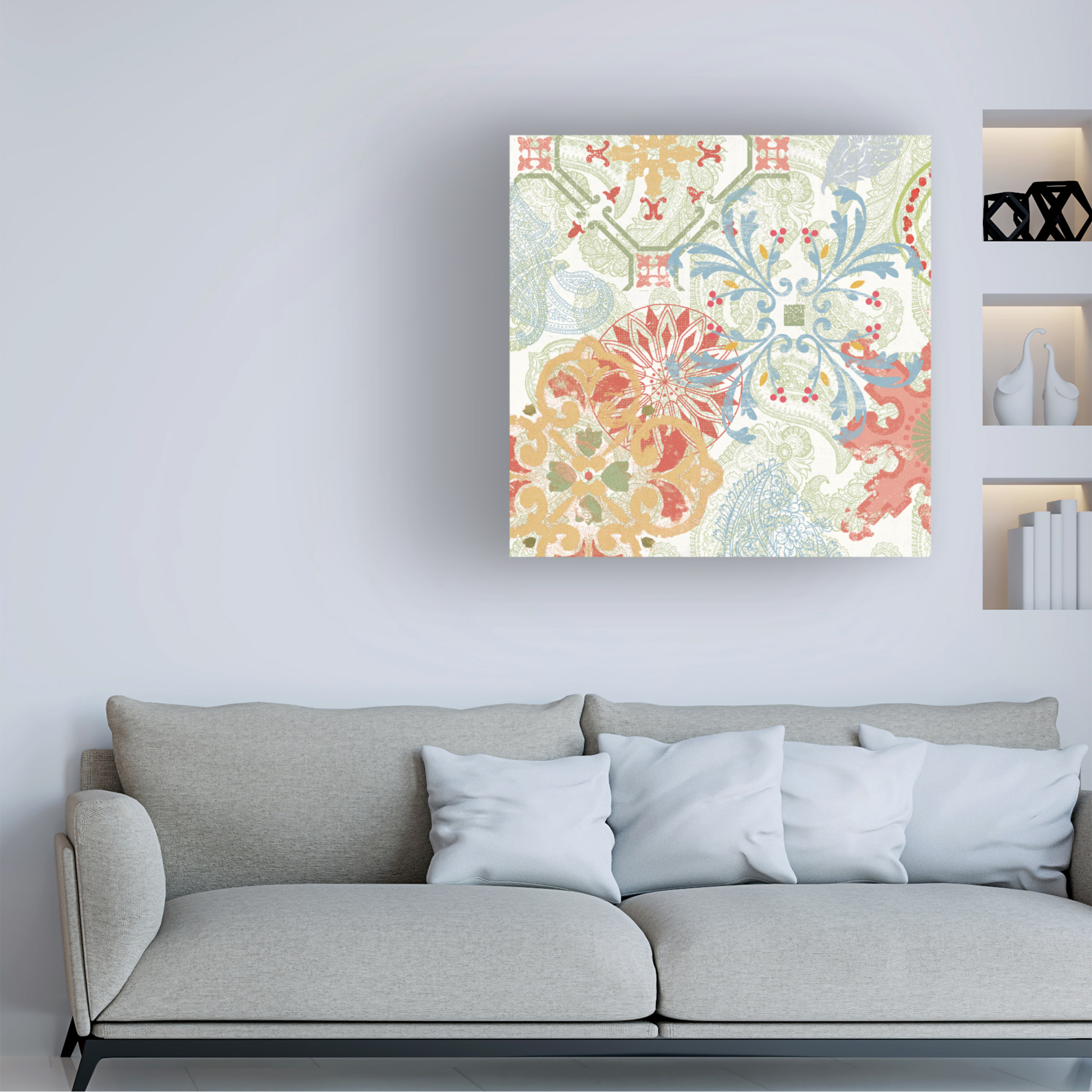 Trademark Fine Art 'Crimson Stamps II Spring' Canvas Art by Pela Studio