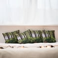 thumbnail image 3 of Ambesonne Forest Throw Pillow Cover 4 Pack, Bushes and Thick Trunks, 24", Green Brown, 3 of 6