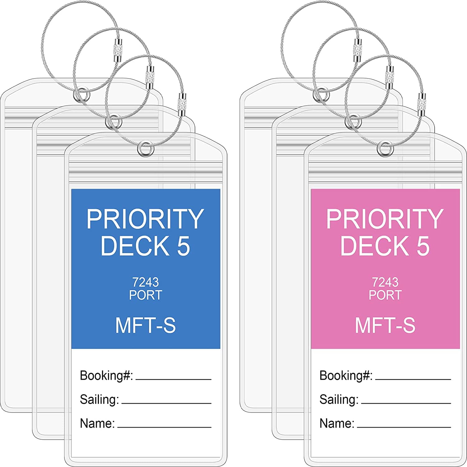 Cruise Luggage Tag Holders Clear Luggage Tags with Loops Carnival