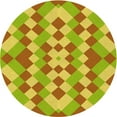 thumbnail image 1 of Ahgly Company Machine Washable Indoor Round Transitional Neon Yellow Green Area Rugs, 8' Round, 1 of 7