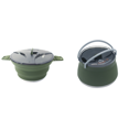 thumbnail image 4 of Olla de cocina portátil plegable para acampar, hervidor de agua de silicona para exteriores (verde militar), 4 of 9