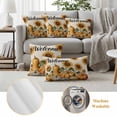 thumbnail image 6 of Orange Pumpkin Fall Outdoor Waterproof Pillow Covers, Thanksgiving Sunflower Autumn Beige Decorative Square Throw Pillowcase Sofa Cushion Sham for Patio/Couch/Chair, 24"x24" 2 Pack, 6 of 8
