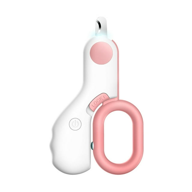 Cortaúñas rosa para gatos, cortaúñas con luz LED para perros y gatos, tijeras para uñas con cierre de seguridad para gatitos.