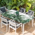 thumbnail image 2 of Palm Leaves Tropical Table Cloths for 4 Foot Rectangle Tables, Green Botanical Summer Patio Waterproof Elastic Fitted Tablecloths, Washable Rectangular Table Cover for Camping, 2 of 8