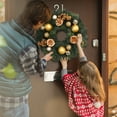 thumbnail image 5 of Adeeing Christmas Wreath 16 inches Indoor and Outdoor Xmas Wreath Decoration with Gold Ball Ornaments, Pine Cones for Front Door Window, 5 of 7