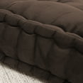 thumbnail image 3 of 20"x20" Oversized Square Tufted Floor Pillow in Faux Velvet Fabric - Single, Brown, 3 of 6