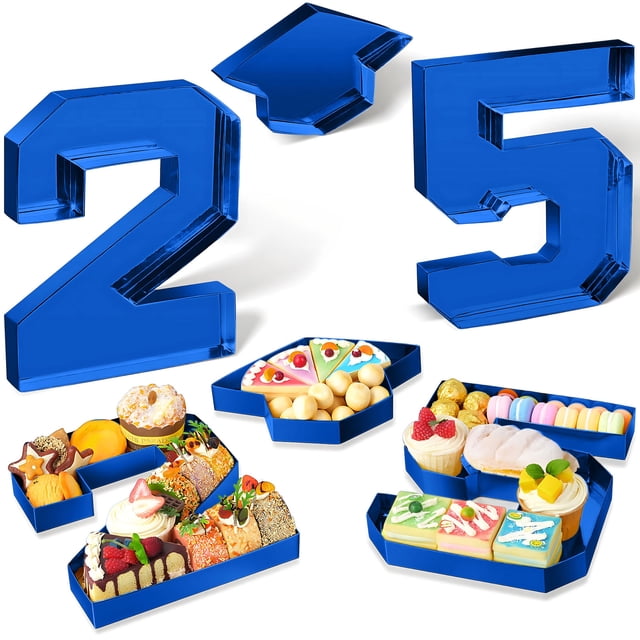 Home Essentials Graduation Number Charcuterie Board Box Decorations 2025 10in Grad Cardboard Numbers Tray Fillable for Charcuterie Graduation Centerpieces Tables Decorations