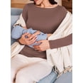 thumbnail image 5 of Weardear 3 Packs Maternity Tops Long Sleeve Boat Neck Pregnancy Tunic T Shirts Side Ruched Casual Pregnant Clothes, 5 of 6
