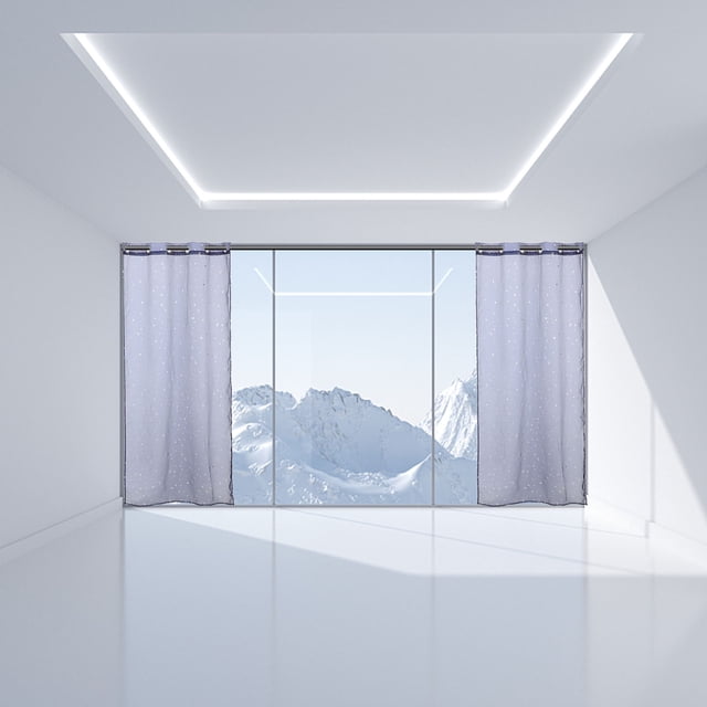 VERDANVERSE Rideau de Porte Poignée Fibre de Polyester Protection de la Vie Privée Voile Drapé pour Décoration Intérieure 1Ensemble